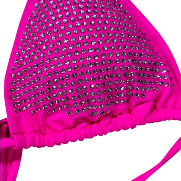 NWOT Hot Pink Rhinestone Bikini Set Size XL - Picture 4 of 8
